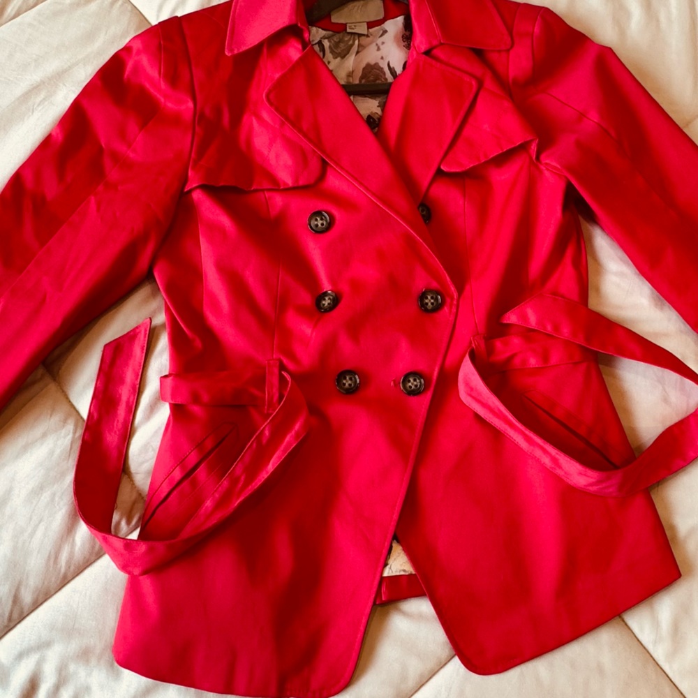 H&M Double Breasted Pink Short Trench Coat Jacket Size US10 EU40. Fits like a 6